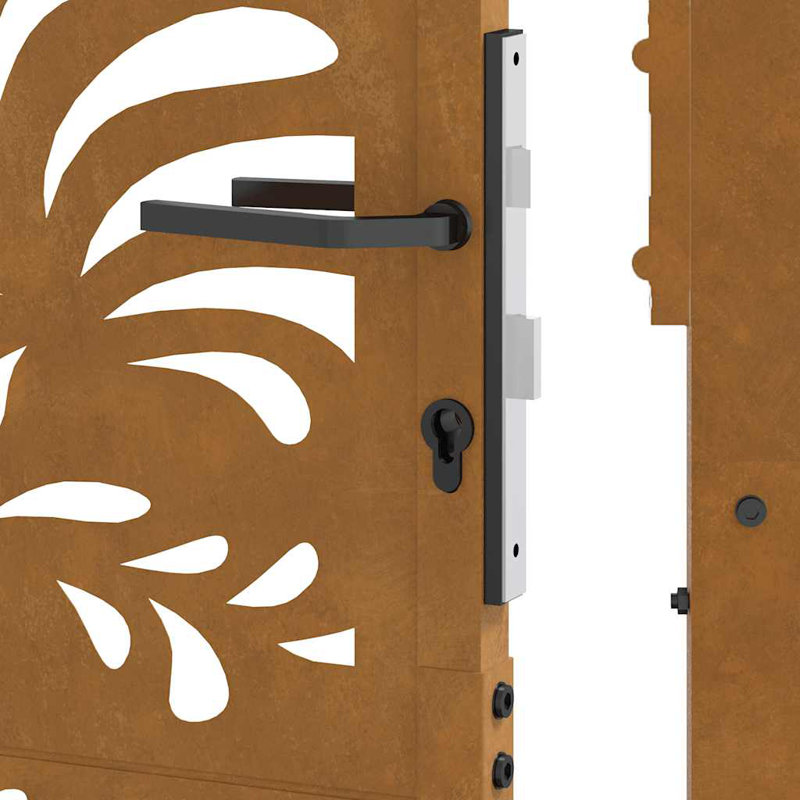vidaXL Garden Gate 105x180 cm Weathering Steel Wave Design, 39.4" x 68.9", Brown