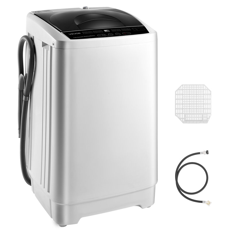 Machine à laver portative, laveuse portative de 1,3 pi³ avec affichage à DEL, tambour en acier inoxydable, 8 programmes de lavage et 6 niveaux d'eau réglables, laveuse portative pour appartements, véhicules récréatifs et dortoirs