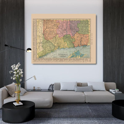 17 Stories Hammond, reproduction d'art sur toile tendue: Connecticut, Hammond 1910