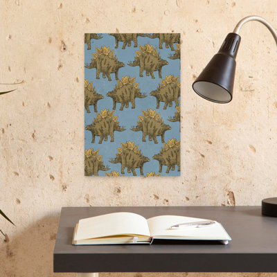 Stegosaurus Vintage Pattern by Nicholas - Wrapped Canvas Print