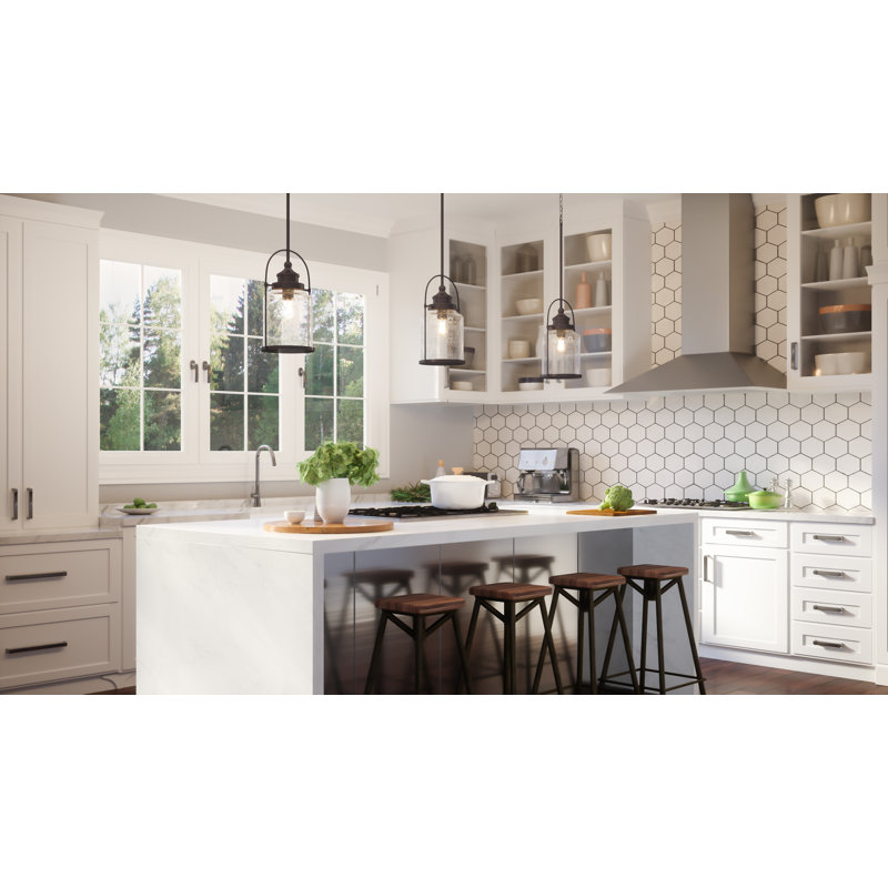 1 - Light Single Pendant, Western Bronze, 18" H x 9.75" W x 9" D