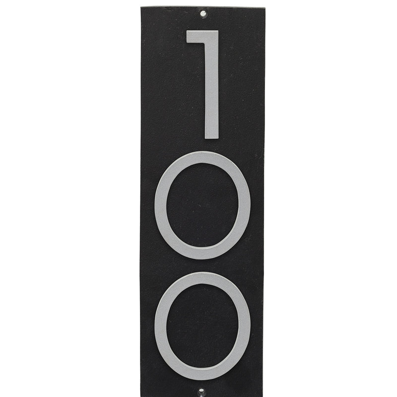 Floating 1-Line Wall Address Plaque, Gray, Silver
