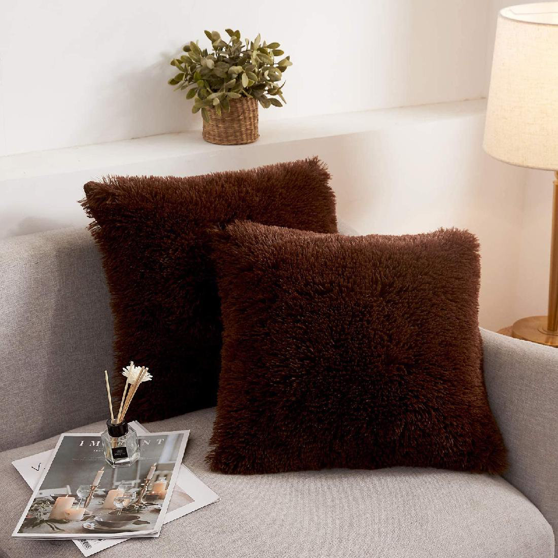 Shaggy best sale decorative pillows