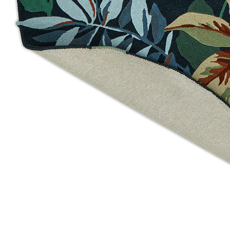 Hand Tufted Wool Floral Area Rug, Round 4'11"