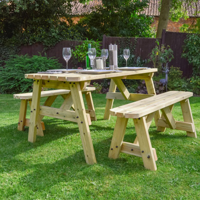 Aggi Rectangular 3 - Piece 2 - Person 150Cm L Outdoor Picnic Table