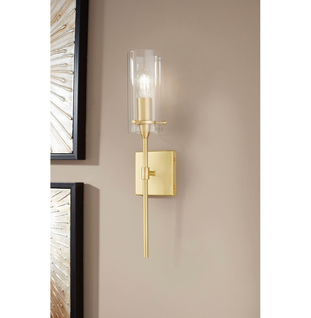 Angelina Wallchiere Ivy Bronx Shade Color: Clear Finish: Satin Brass
