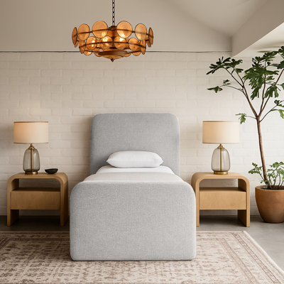 Fira Daliah Linen Textured Fabric Upholstered Bed