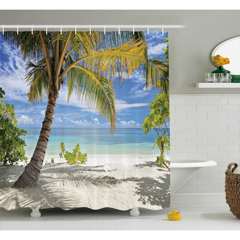 Shower Curtain with Hooks Included, 69" W x 75" L