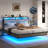 Khemis Floating Bed Frame with LED Lights and  Charging Station-1235244614-1235244602