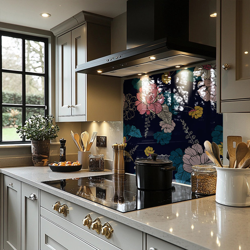 Flowers On Splash Back, 70cm L x 50cm W