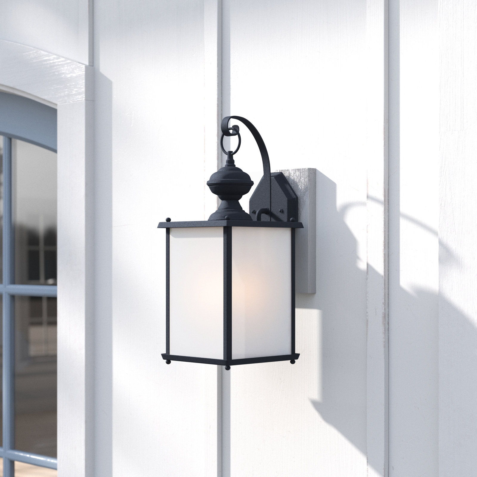 Adaline Single Light Outdoor Wall Light, Black, No