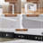41"-79" Cloud Wave Extendable Sofa Bar Table Cabinet Behind Couch Pub Table with LED
