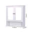 Armoire de salle de bain murale blanche avec 2 portes miroir et une tablette réglable
