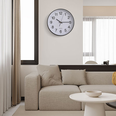 Ebern Designs 14-in Analog Clock – Silent, Non-ticking For Wall Battery-operated Perfect For Home Office, Farmhouse Kitchen, Entryways, Dining Rooms And Bedroom Decor, School And Bathroom Clock