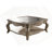 Clear Glass & Antique Taupe Finish Coffee Table