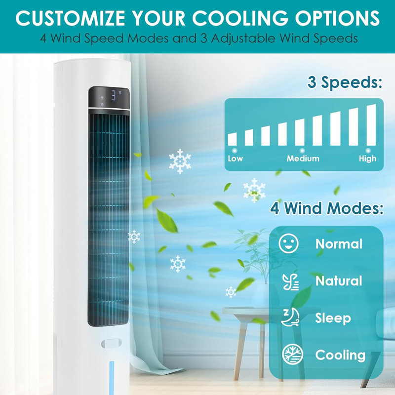 Tower Fan, 50° Oscillating Quiet Cooling Fans, 3-speeds 12-hour Timer, Large Led Display Standing Fans For Bedroom, Portable Floor Fan