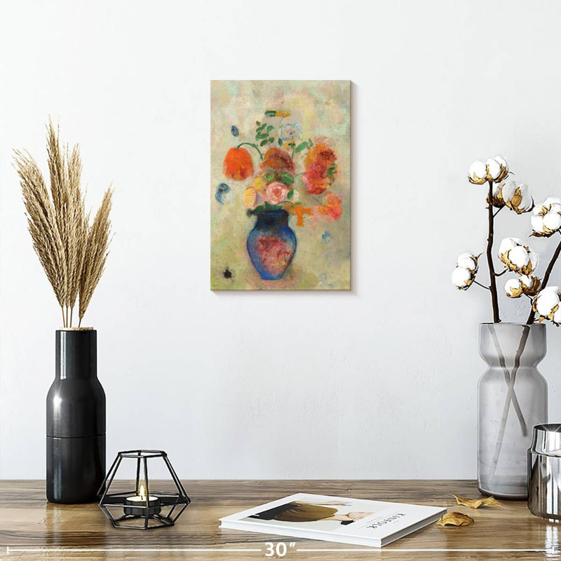 Grand vase Harnek avec fleurs 1912, H 12 po x l 8 po