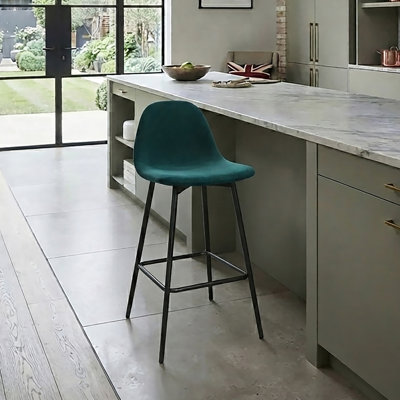 Henrine Upholstered Counter Stool with Metal Frame