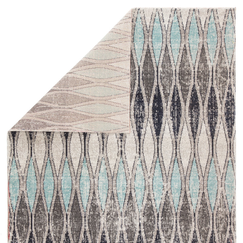 Tapis rond gris / bleu Jaipur Living Norwich (5 pi 11 po), Rond 6 pi