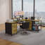 114" L-Shaped Desk With Power Hub, Industrial Gaming Desk - 6 Drawers, Removable Monitor Stand, Rustic Brown Home Office