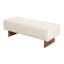 Mélange de lin rectangulaire beige avec une éponge élastique à haute densité, des pieds en bois d'hévéa et un banc en tissu facile à assembler. Siège confortable, système de ressorts ensachés.