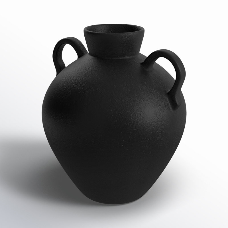 Sagebrook Home Acala Terracotta Vase: Timeless Handcrafted Decor Accent Piece, Textured Black