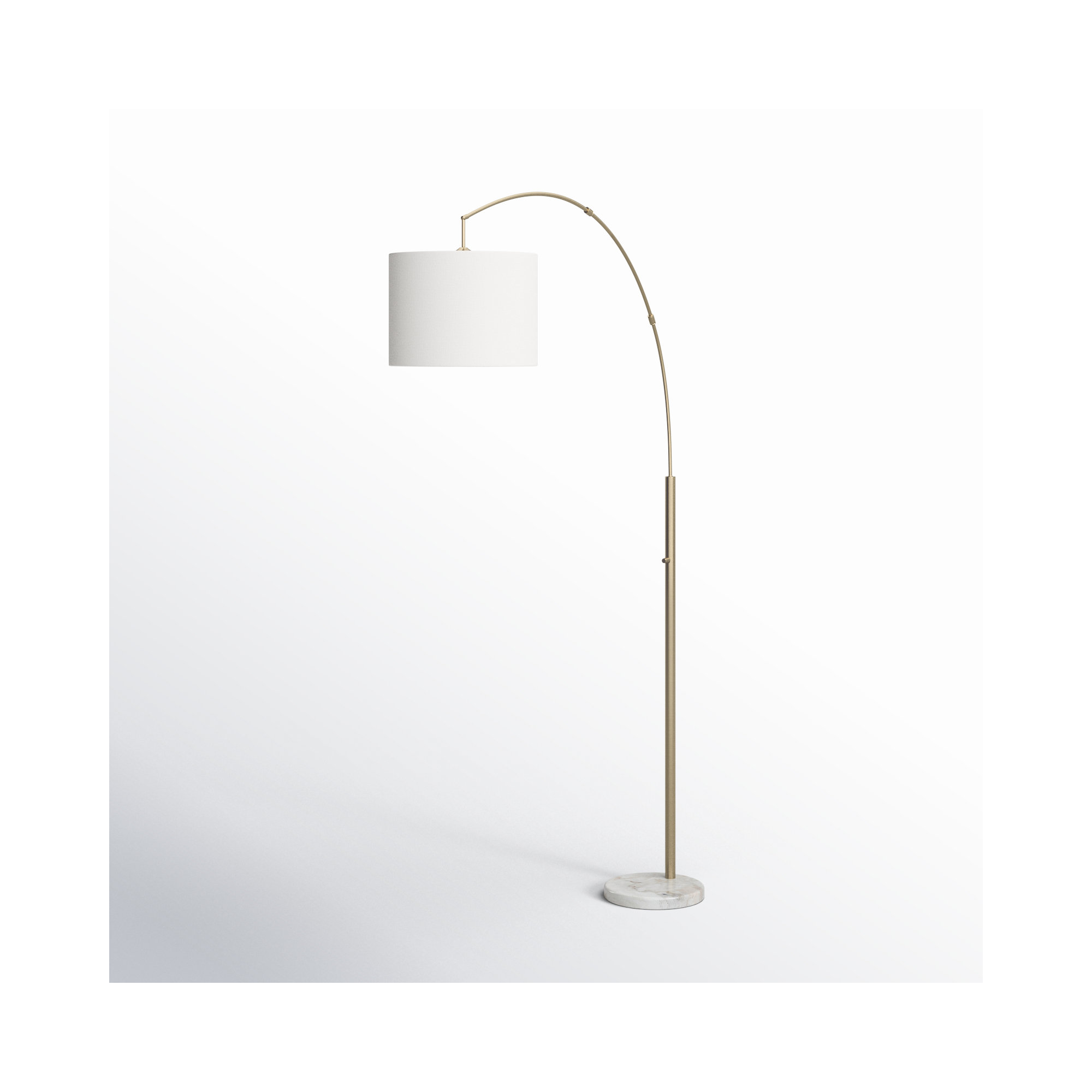 Felice 73.5'' Floor Lamp, Antique Brass, Off White