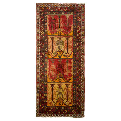 Rug & Kilim One-of-a-kind Hand-knotted 5'2'' X 12'3'' Runner Wool Area Rug In Red