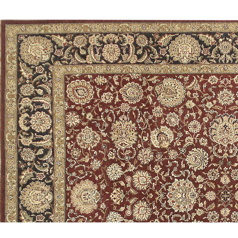 Hand Knotted Oriental Area Rug in Navy/Red/Black, Rectangle 12' x 15'