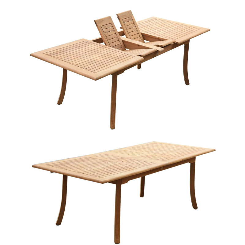 Harlow Outdoor 11 - Piece Teak Dining Set, 30.5" H x 71" L x 40" W, 6
