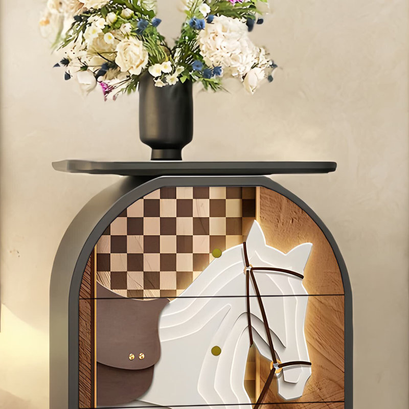 Commode de salon française en bois massif avec tiroirs