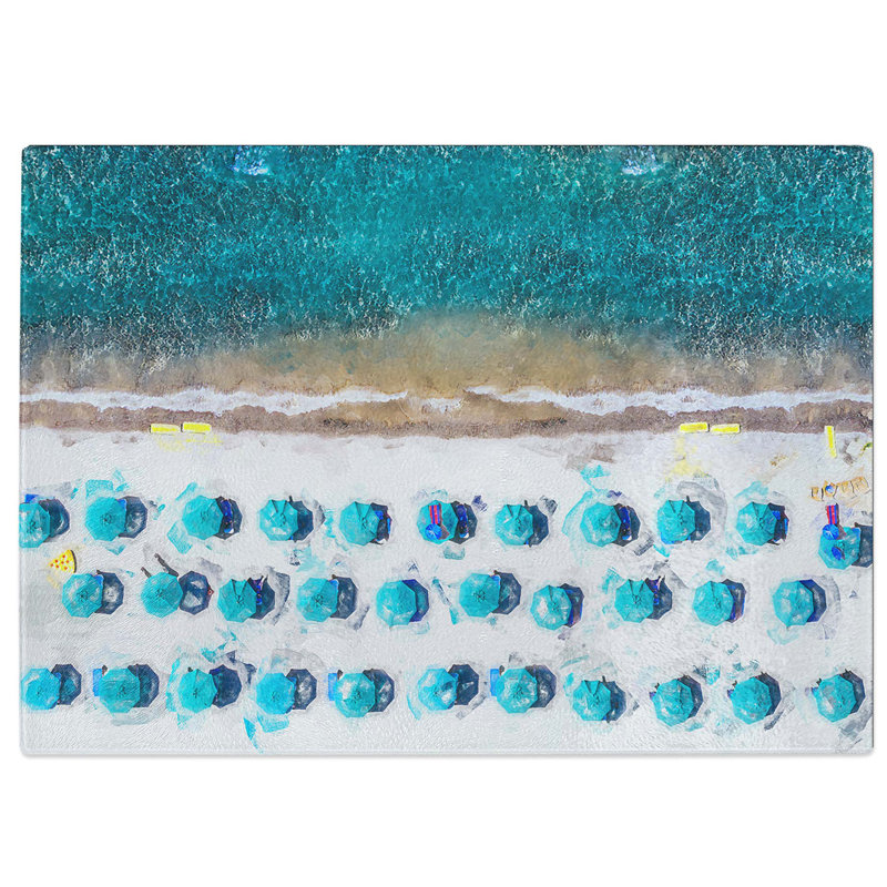 Tempered Glass on the Beach Chopping Board, 28.5 cm W x 20 cm L