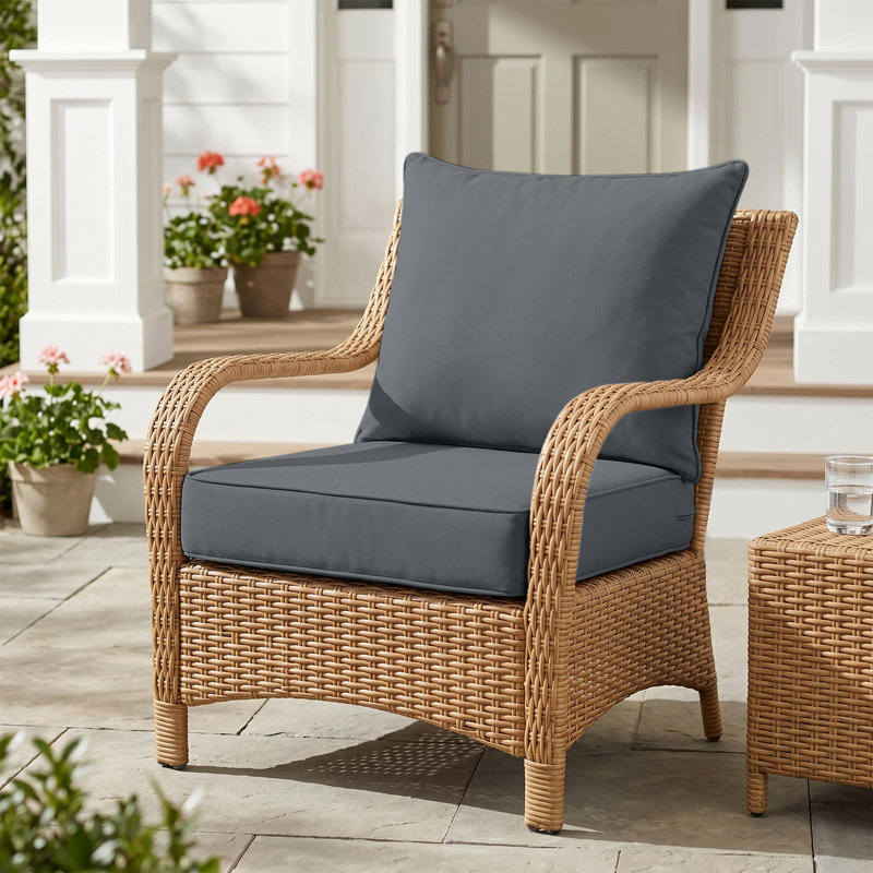 Indoor/Outdoor 5" Thick Deep Seating Cushion Set Seat/Back Cushion for Chairs Loveseats Sofas, Gray