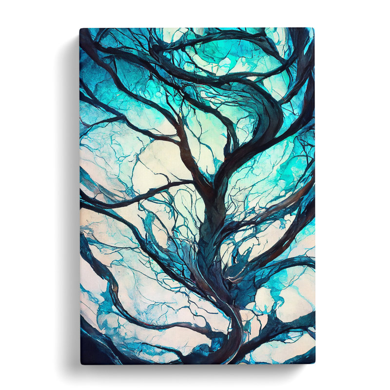 Branches of a Tree Abstract No.2 - Wall Art, Wrapped Canvas, 50cm H x 35cm W x 3cm D, No Matte