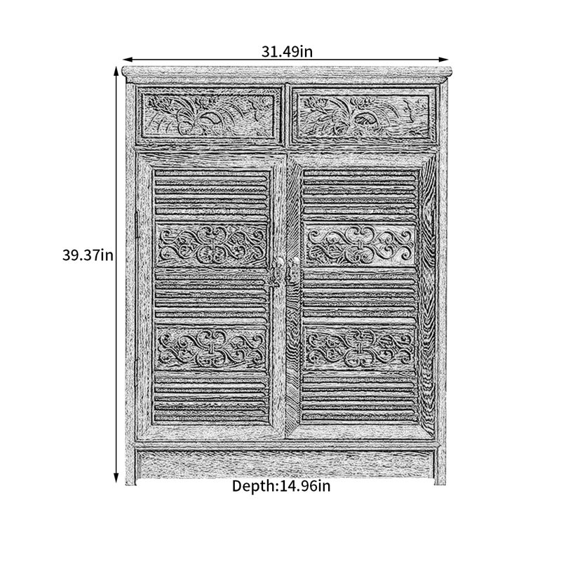 12 Pair Solid Wood Shoe Storage Cabinet