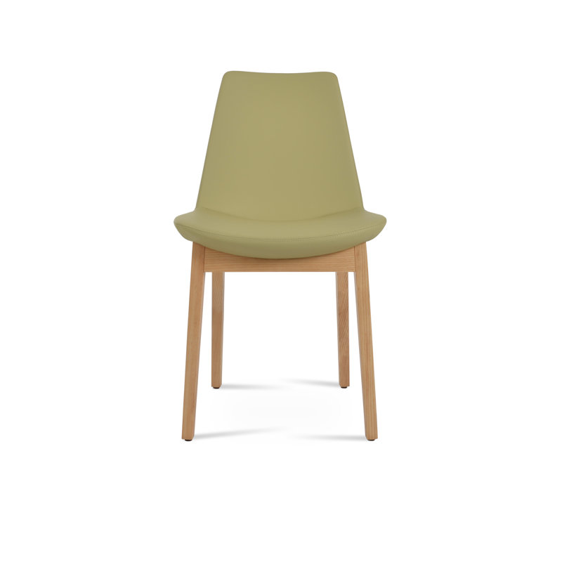 Eiffel Wood Dining Chair, Green PPM, Natural