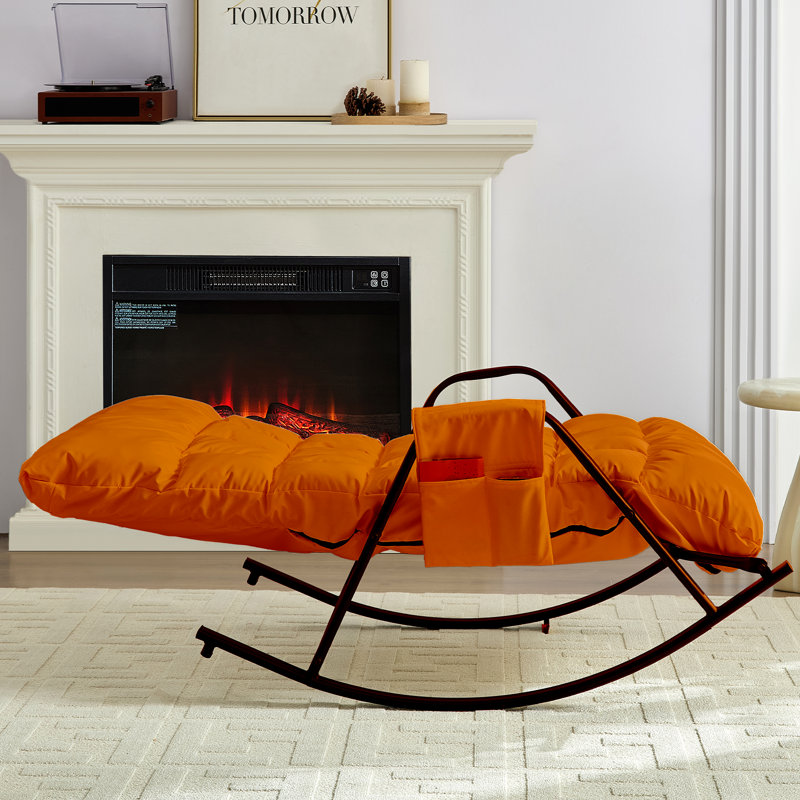 2-Person Oversized Rocking Chair With Dual Adjustable Backrests - 4-Position Recline (90°-180°), Honeycomb Massage Support, Carbon Steel Frame & Side Pockets - 59" Wide Plush Loveseat For Couples