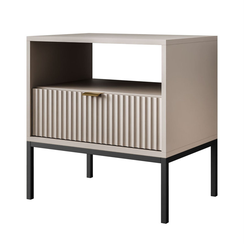 Bedside Table CORTADO S54, Cashmire/Black