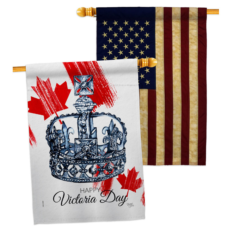 Drapeau de maison en polyester 2 côtés 3 pi 3 po x 2 pi 3 pi Celebration of the Queen