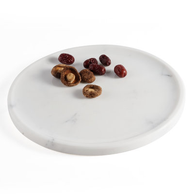 Guein 12” Round Natural Marble Tray