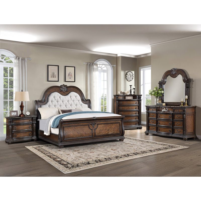 Commode de style contemporain, Brun clair / cerise