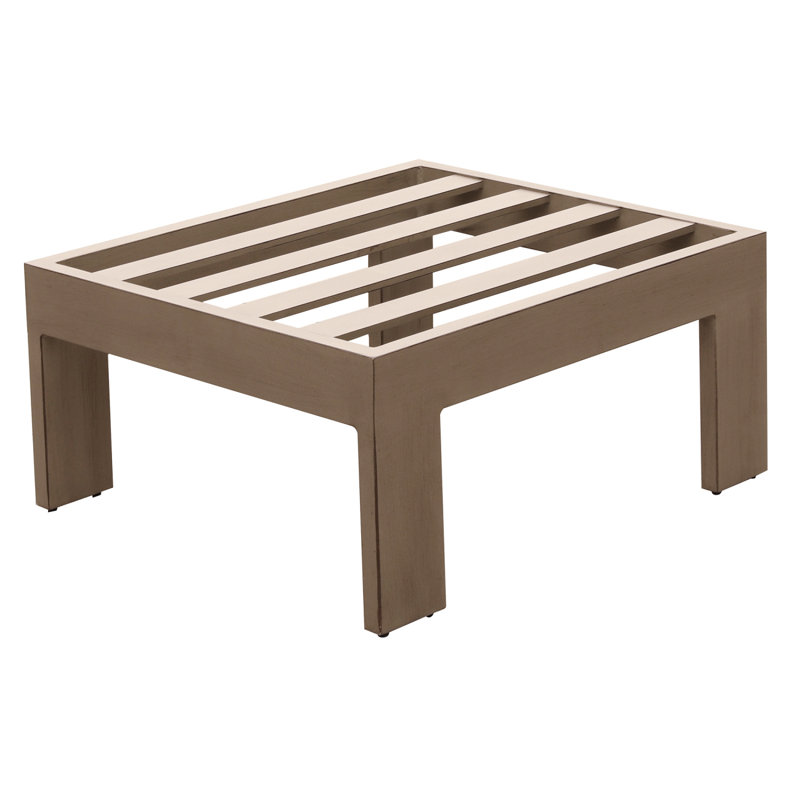 Repose-pieds d'extérieur avec repose-pieds en aluminium, Coussin brun / structure brune