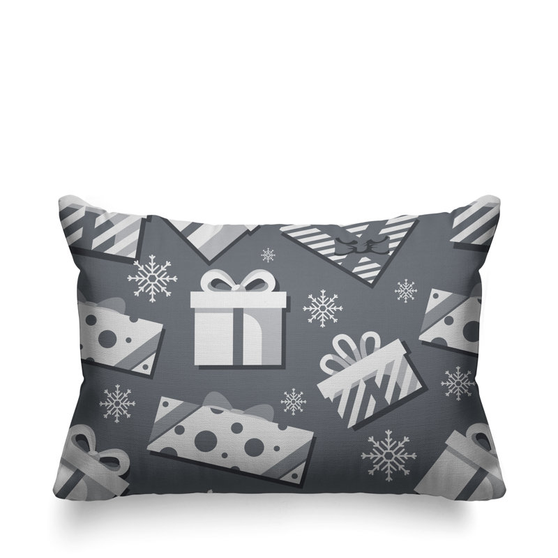 Coussin intérieur / extérieur Christmas Gift, Gris