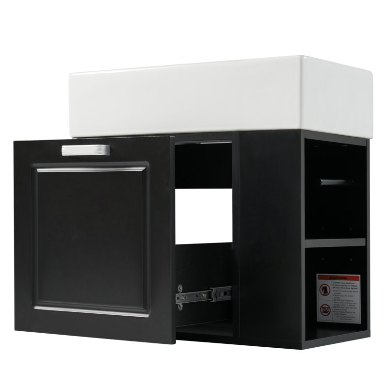 Meuble-lavabo 21,8 po avec lavabo, Noir