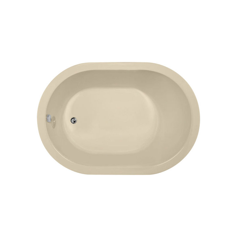 Malia 60'' L Soaking Bathtub, Bone, Polished Nickel