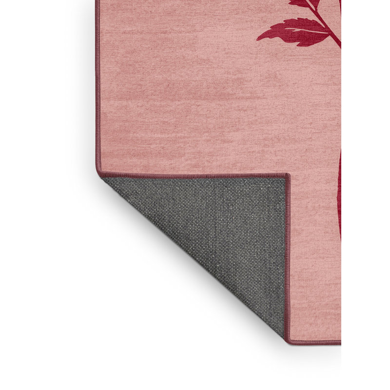 Soft Plush Fessler Valentines Modern & Contemporary Abstract Area Rug in Beige – Rose Binding, 4x6