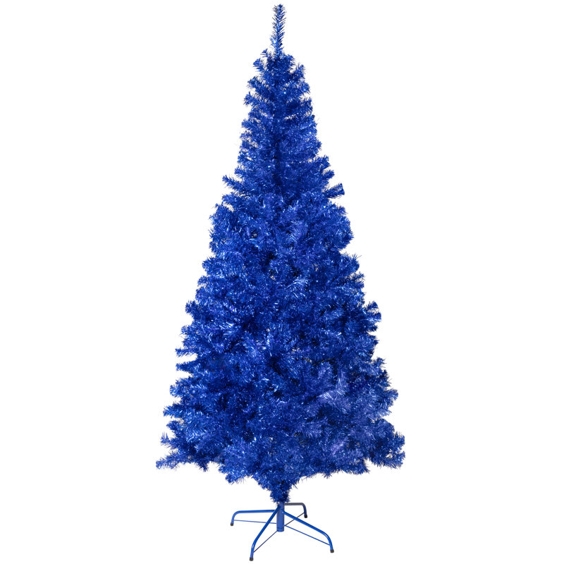 Arbre de Noël artificiel pré-éclairé - bleu, 7', Non pré-éclairé