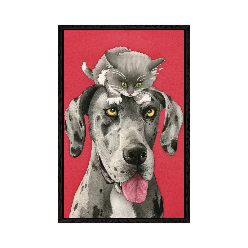 Kitten Around by Tracy Lizotte - Painting on Canvas, Black Framed, 66.04 cm H x 45.72 cm W