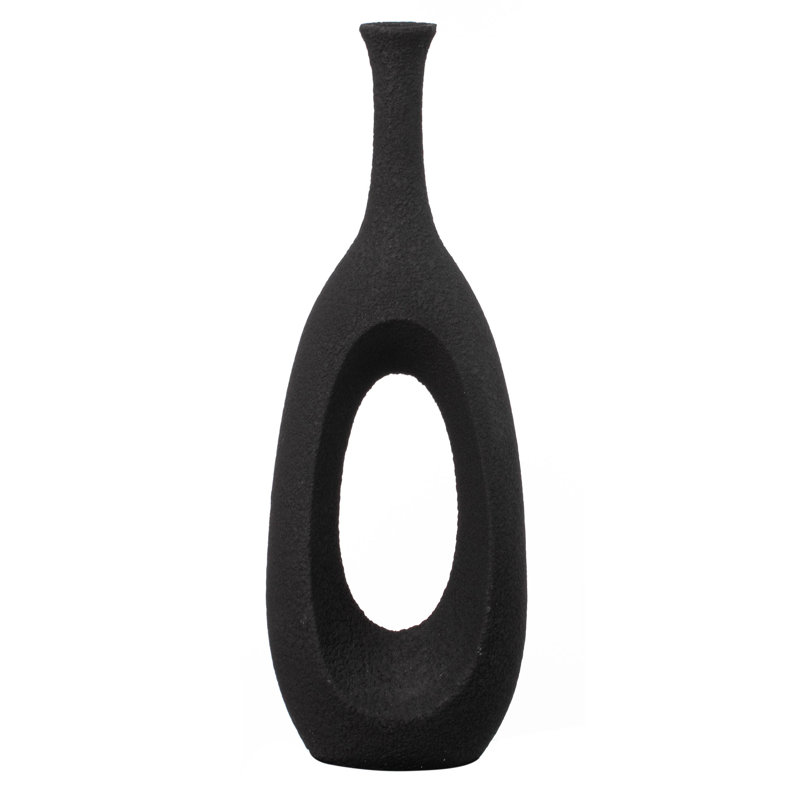 Frosted Black Fiberglass Tall Floor Vase - Decorative Vase For Modern Home Decor, Perfect For Living Room, Home Office, Bedroom, Kitchen, Coffee Bar, Farmhouse Decor, And Wedding Centerpieces
