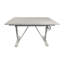 Bureau debout ajustable en bois massif blanc antique et tréteaux de fer